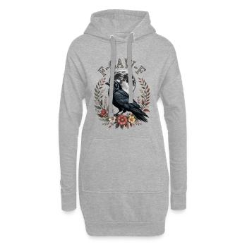Corbeau noir, F-CAW-F Oiseau noir drôle - Sweat-shirt à capuche long Femme - gris chiné - Devant