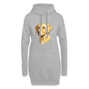Goldener Labradorkopf Illustration - Hoodie-Kleid - Grau meliert - Vorne