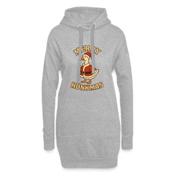 Weihnachtsgans Frohe Honkmas Weihnachtsmann Spaß - Hoodie-Kleid - Grau meliert - Vorne