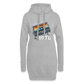 Cassette 50ème Anniversaire Novembre Millésime 1976 - Sweat-shirt à capuche long Femme - gris chiné - Devant