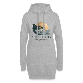 Nationaler Naturpark Port-Cros Mittelmeerinsel - Hoodie-Kleid - Grau meliert - Vorne