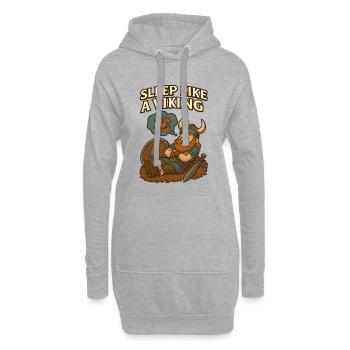 Dormir comme un Viking Sommeil Viking Rêve de dragon - Sweat-shirt à capuche long Femme - gris chiné - Devant
