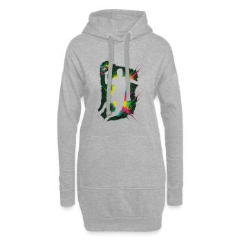 Handball Sprungwurf Spieler Silhouette Action - Hoodie-Kleid - Grau meliert - Vorne