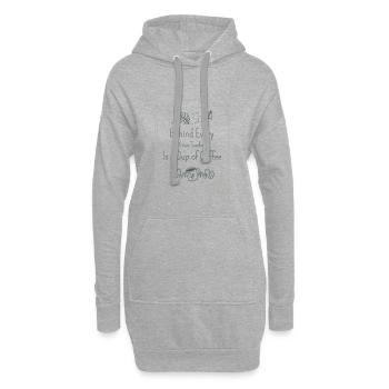 Hinter jedem großen Lehrer steckt eine Tasse Kaffee - Hoodie-Kleid - Grau meliert - Vorne