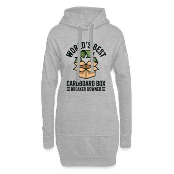 World's Best Cardboard Box Breaker Downer - Hoodie-Kleid - Grau meliert - Vorne