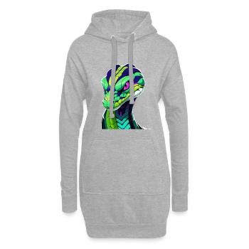 Bunte Schlange Kopf Illustration - Hoodie-Kleid - Grau meliert - Vorne
