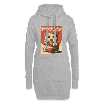 Lucky Cat Ramen Japan Streetwear Design - Hoodie-Kleid - Grau meliert - Vorne