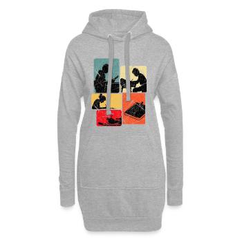 Schriftsteller Autor Schreiber Schreiben Geschenk - Hoodie-Kleid - Grau meliert - Vorne