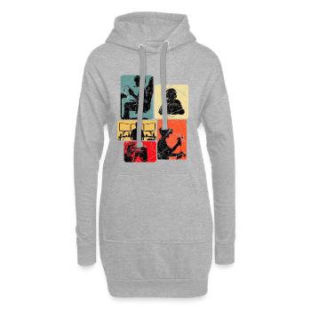 Gamer Gaming zocken - Hoodie-Kleid - Grau meliert - Vorne