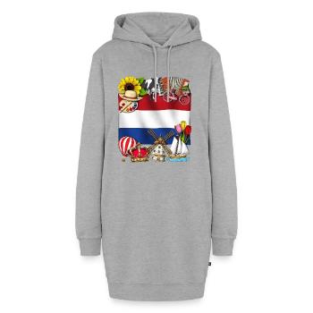 Pays-Bas - Sweat-shirt à capuche long Femme - gris chiné - Devant