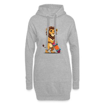 Löwenjunge Skateboard Power - Hoodie-Kleid - Grau meliert - Vorne