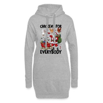 Des poulets pour tout le monde - Sweat-shirt à capuche long Femme - gris chiné - Devant