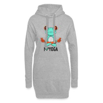 Ich liebe Yoga - Hoodie-Kleid - Grau meliert - Vorne
