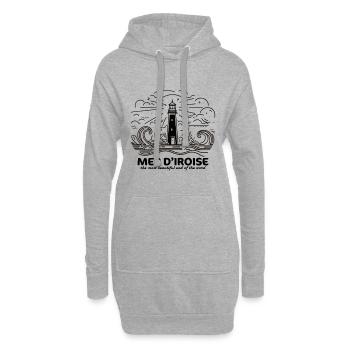Cadeau Mer d'Iroise Souvenir Phare Finistère Bzh - Sweat-shirt à capuche long Femme - gris chiné - Devant
