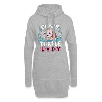 Crazy Axolotl Lady – Kawaii Axolotl Design - Hoodie-Kleid - Grau meliert - Vorne