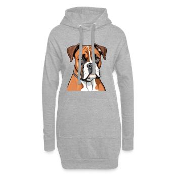 Portrait de boxeur - Sweat-shirt à capuche long Femme - gris chiné - Devant