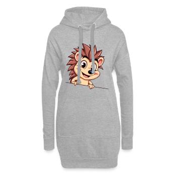 Flinker Igel am Draht - Hoodie-Kleid - Grau meliert - Vorne