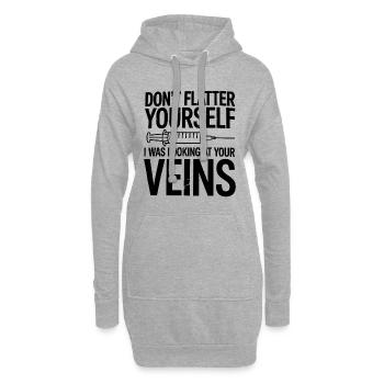 Spécialiste des veines : Ne vous flattez pas - Sweat-shirt à capuche long Femme - gris chiné - Devant