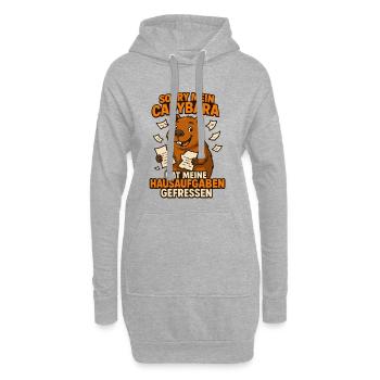Mon capybara a mangé mes devoirs - Sweat-shirt à capuche long Femme - gris chiné - Devant