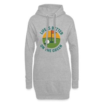 Das Leben ist besser auf dem Green Golf Lover - Hoodie-Kleid - Grau meliert - Vorne