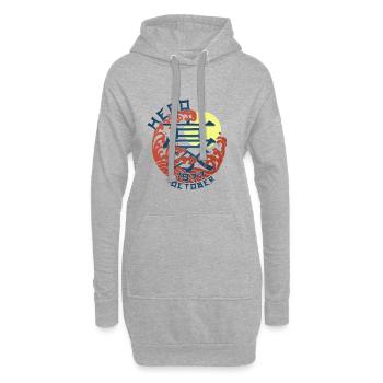 Japan Hero since October 1977 Geburtstaggeschenk - Hoodie-Kleid - Grau meliert - Vorne