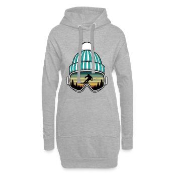 Retro Après Ski Party Crew Schnee Skifahren Ski - Hoodie-Kleid - Grau meliert - Vorne