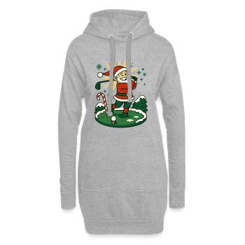 Père Noël Golf Noël Vacances amusantes - Sweat-shirt à capuche long Femme - gris chiné - Devant