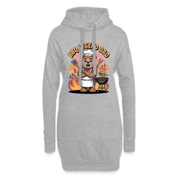 BBQ Legende Papa Lustiger BBQ Experte Bär Design - Hoodie-Kleid - Grau meliert - Vorne
