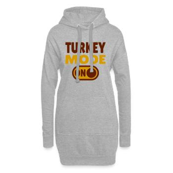 Turkey Mode ON - Hoodie-Kleid - Grau meliert - Vorne