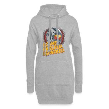 Soudeur Je suis venu J’ai soudé J’ai étincelé Métallerie de l’acier - Sweat-shirt à capuche long Femme - gris chiné - Devant