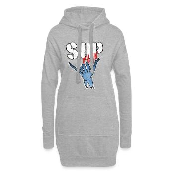 SUP - Hoodie-Kleid - Grau meliert - Vorne
