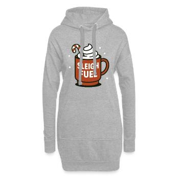Schlitten Fuel Heiße Schokolade Becher Weihnachtsspaß - Hoodie-Kleid - Grau meliert - Vorne