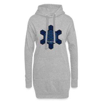 Fractal Evolution Experience Mandala Psytrance Goa - Hoodie-Kleid - Grau meliert - Vorne