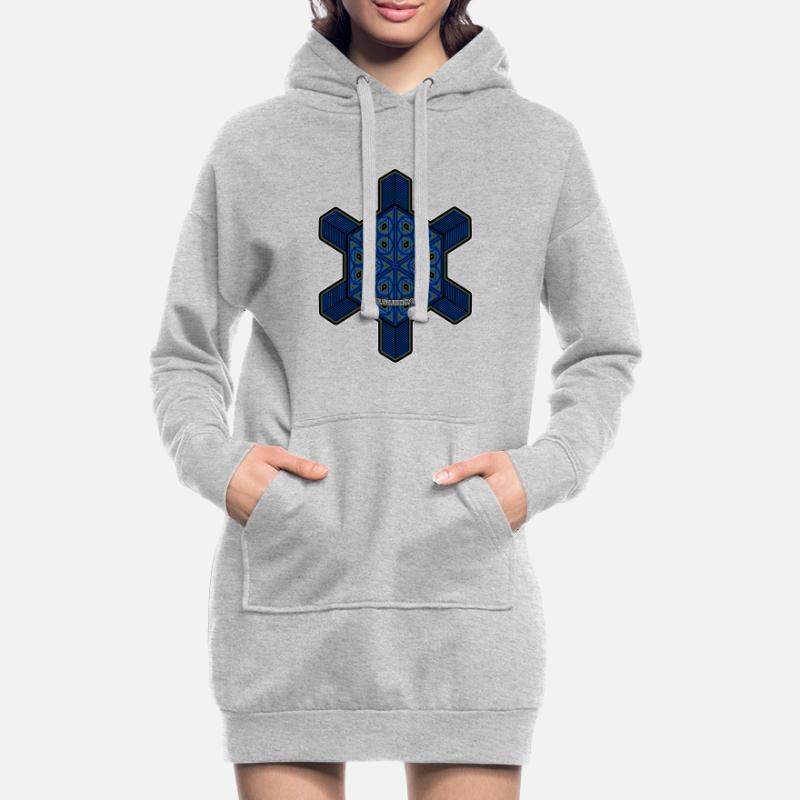 Expérience d’évolution fractale Mandala Psytrance Goa Sweat-shirt à capuche long Femme