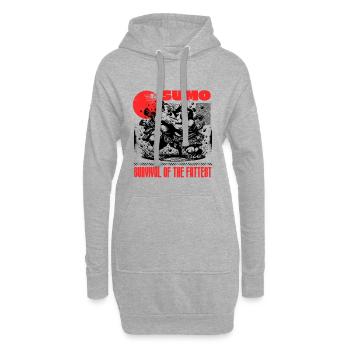 SUMO - Survival Of The Fattest - Hoodie-Kleid - Grau meliert - Vorne