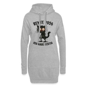 Rente 2026 Ich habe fertig Rente Renteneintritt - Hoodie-Kleid - Grau meliert - Vorne