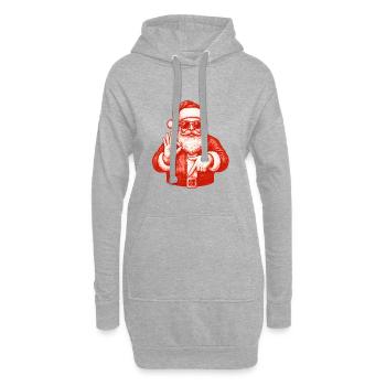 Père Noël Six Sept Humour Mème - Sweat-shirt à capuche long Femme - gris chiné - Devant
