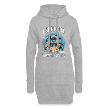 Je soutiens le bootleg inportable du sport féminin - Sweat-shirt à capuche long Femme - gris chiné - Devant