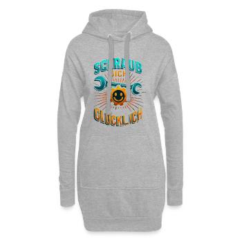 Schraub dich glücklich Schrauber Shirt Motorrad  - Hoodie-Kleid - Grau meliert - Vorne