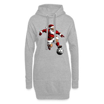 Fussballer Weihnachten / Fussball Santa - Hoodie-Kleid - Grau meliert - Vorne