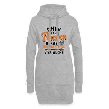 Ich bii i dr  Pension - Schwiizerdütsch - Hoodie-Kleid - Grau meliert - Vorne