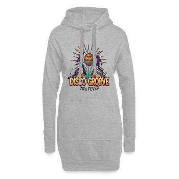Disco Groove 70er Fever - Hoodie-Kleid - Grau meliert - Vorne