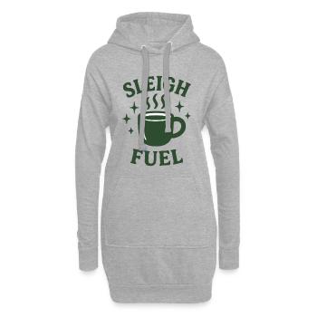 Sleigh Fuel Kaffeebecher Urlaub Humor - Hoodie-Kleid - Grau meliert - Vorne