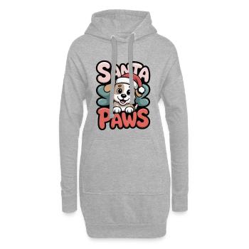 Santa Paws – Niedlicher Weihnachtshund, Geschenk - Hoodie-Kleid - Grau meliert - Vorne