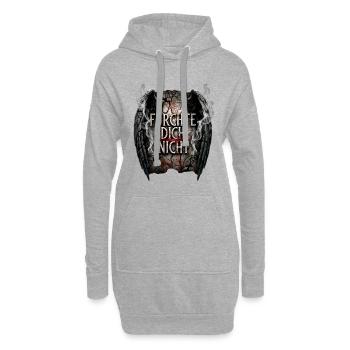 FÜRCHTE DICH NICHT Stein Engelsflügel - Hoodie-Kleid - Grau meliert - Vorne