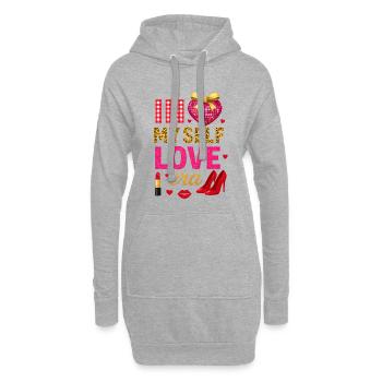In My Self Love Era – Glamour Fashion Design - Hoodie-Kleid - Grau meliert - Vorne