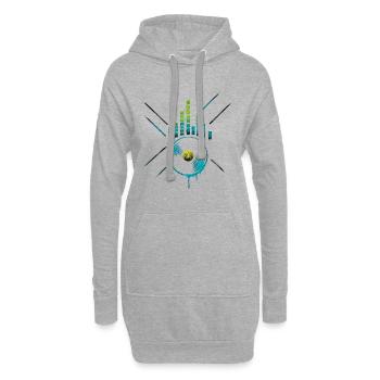 Égaliseur vinyle néon, rythmes de club techno - Sweat-shirt à capuche long Femme - gris chiné - Devant