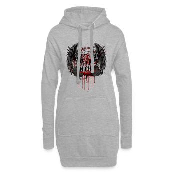 FÜRCHTE DICH NICHT Dunkel Gothic Blut - Hoodie-Kleid - Grau meliert - Vorne