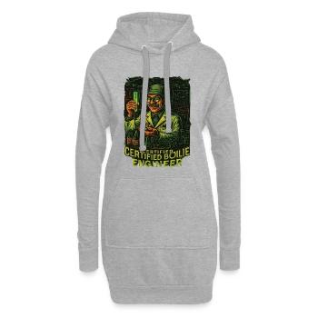 Zertifizierter Boilie-Ingenieur für Angelfreunde - Hoodie-Kleid - Grau meliert - Vorne