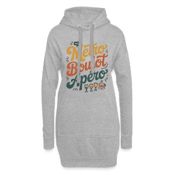 Metro Work Aperitif Humor Routine Arbeitsabend - Hoodie-Kleid - Grau meliert - Vorne